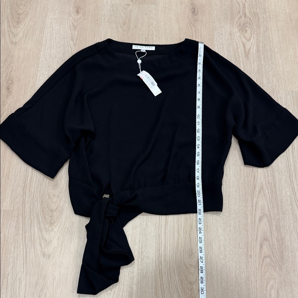 Trina Turk XS Black Women's Blouse with Tie Detail - Picture 3 of 6